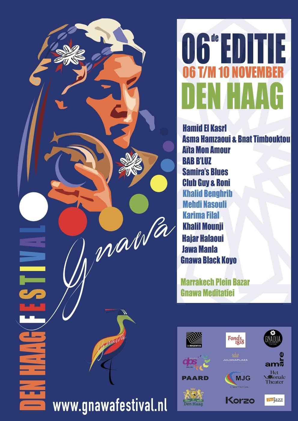 Affiche bij het programma van Gnawa Festival in De Regentes in 2024